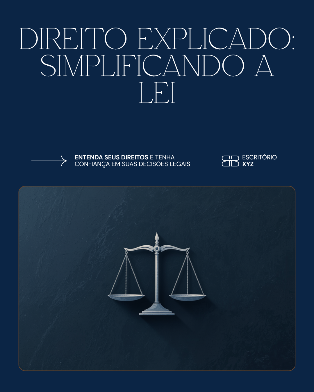 Post de Instagram criado no Canva para advocacia, variação 4