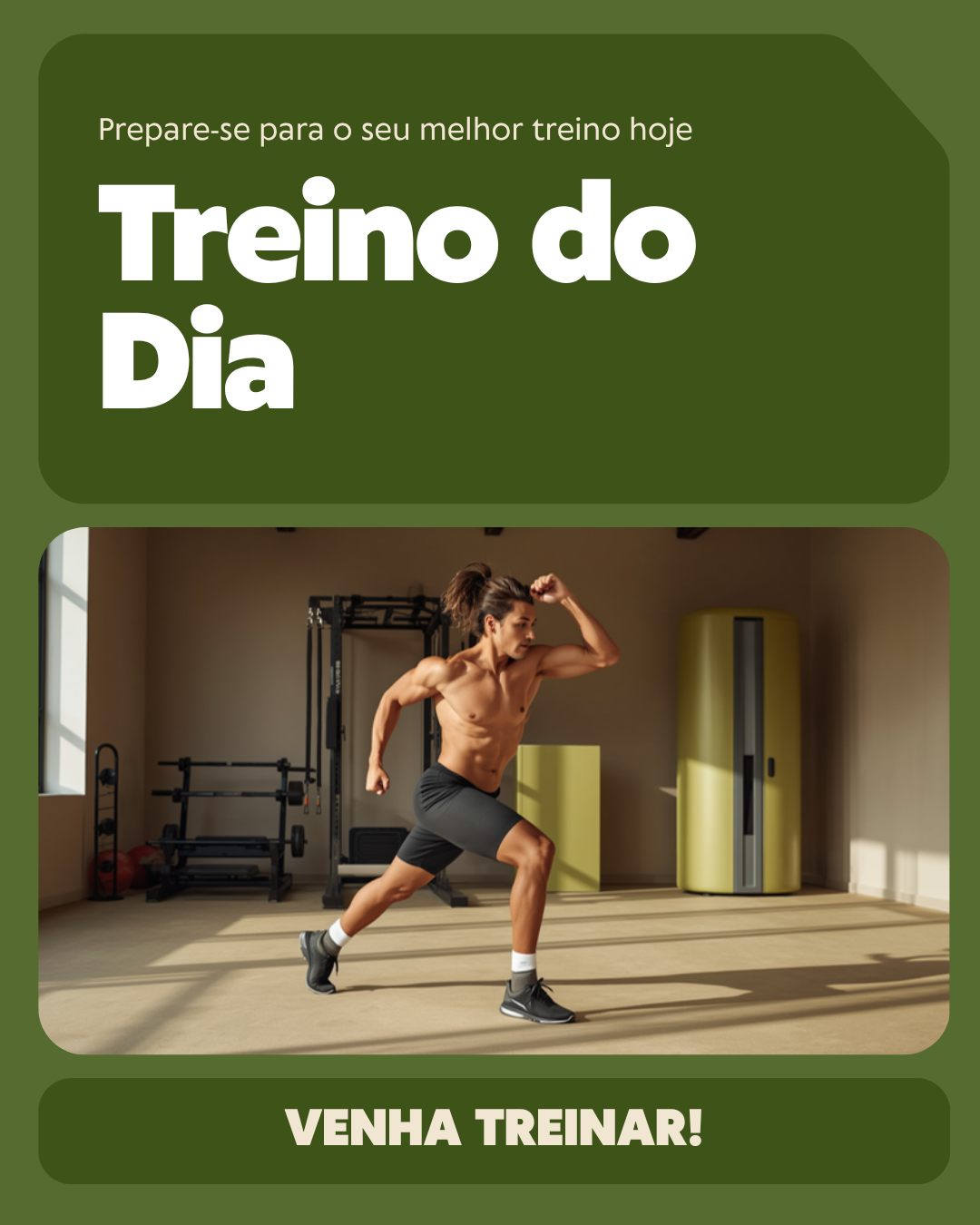 Post de Instagram criado no Canva para fitness, variação 1