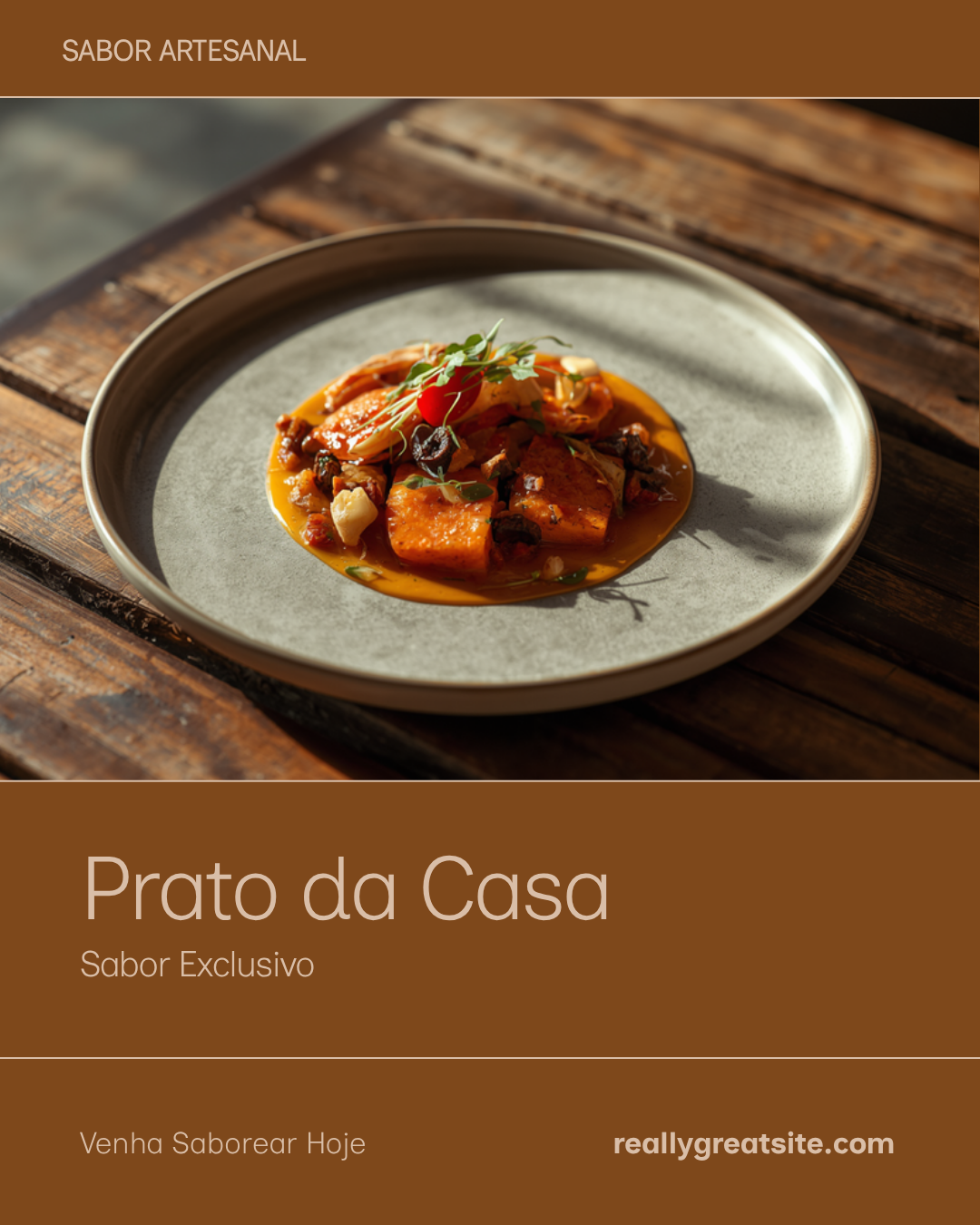 Post de Instagram criado no Canva para gastronomia, variação 3