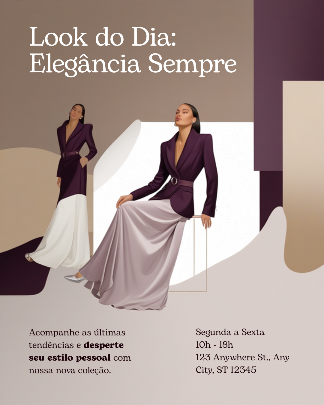 Post de Instagram criado no Canva para moda, variação 2