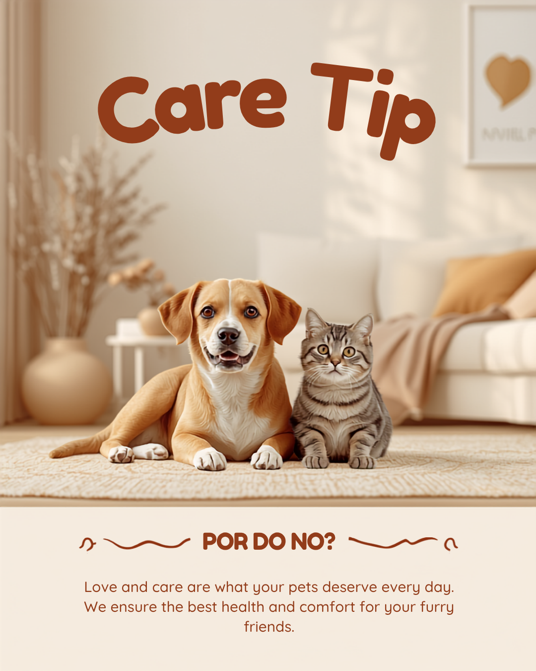 Post de Instagram criado no Canva para pet, variação 1